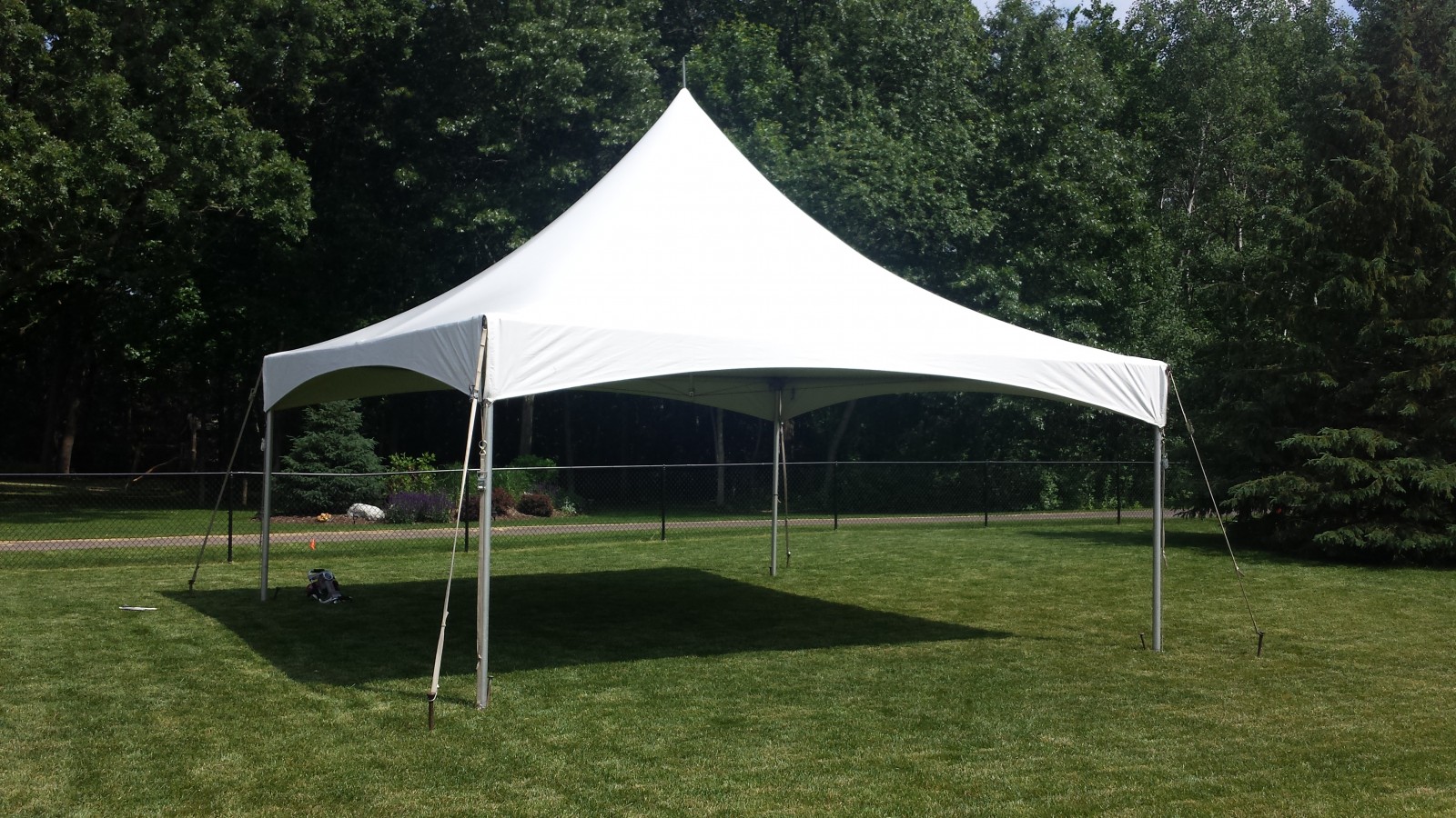 HIGHPEAK-STAKED Canopy 20x20 | Avery Rents Party Supplies Omaha and Bellevue