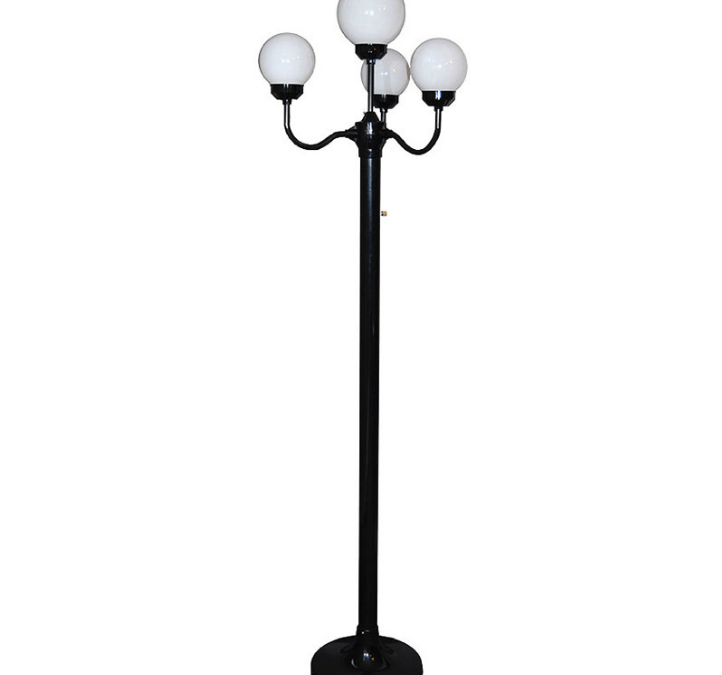 4 globe light post also know as street lights to set the party atmosphere.