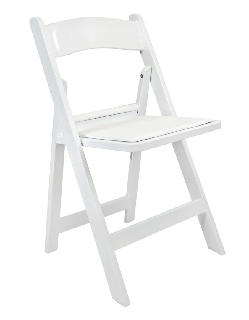 White Padded Folding Chair-image