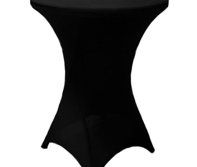 Cocktail table with black spandex table cover